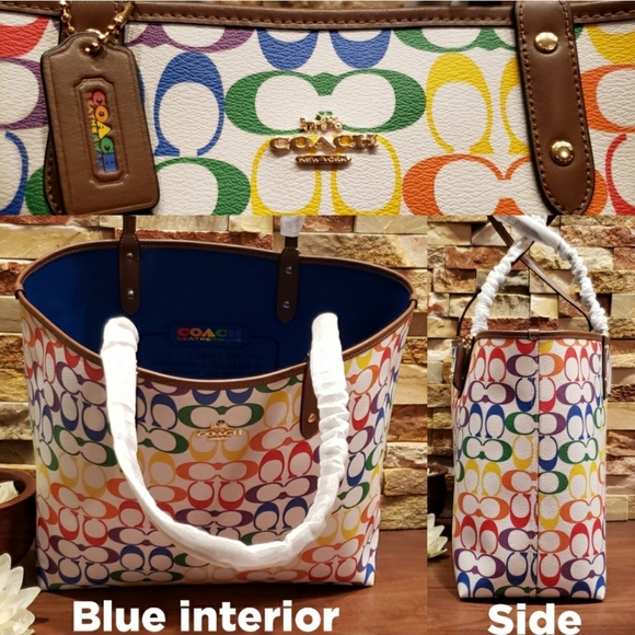 **SALE** NEW Coach Reversible Tote & ID Lanyard 🌈 - Picture 4 of 14
